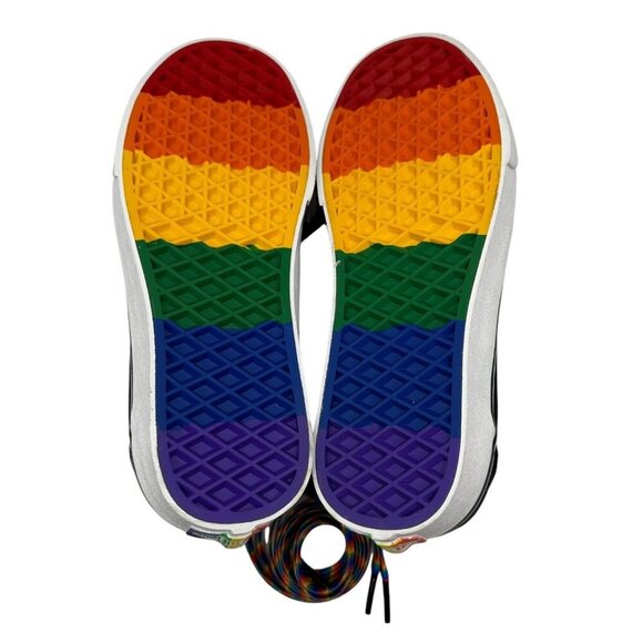 Vans Old Skool Sneakers 3.5‎ Men 5 Women Black Rainbow Embroidery Sole Laces New - Picture 8 of 9